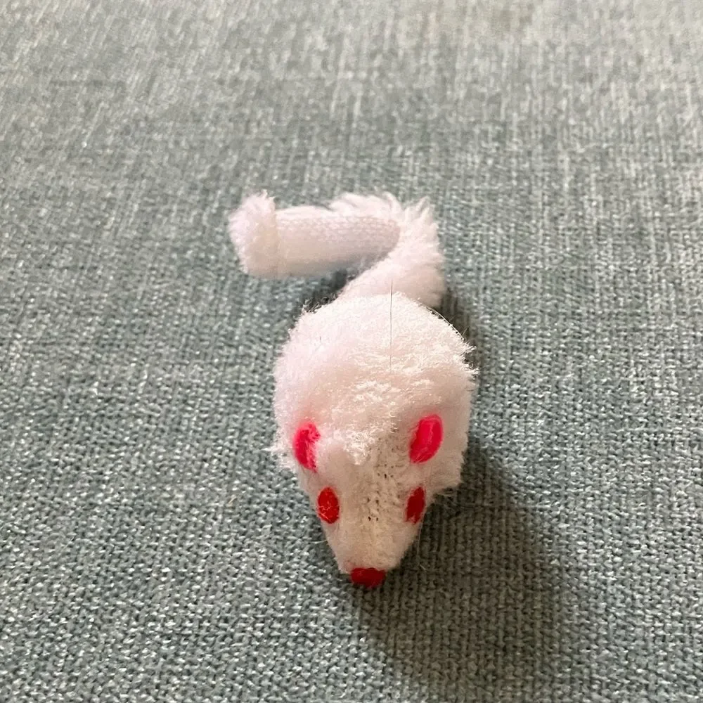 Gently Used White Cat Mouse Toy